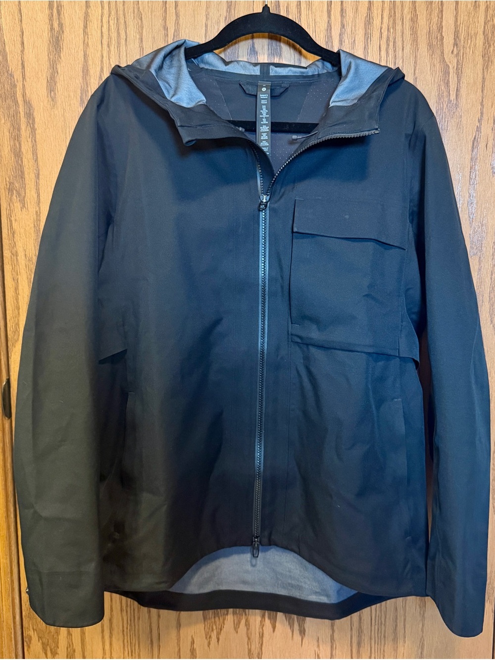 lululemon athletica Black Hooded Waterproof Raincoat